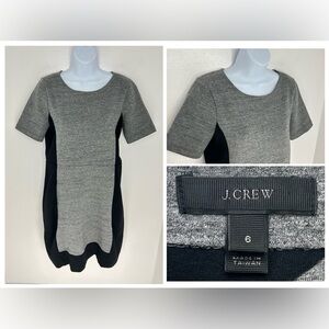 J. Crew Colorblock Sheath Dress Size 6 Black Grey Career‎ Dark Academia